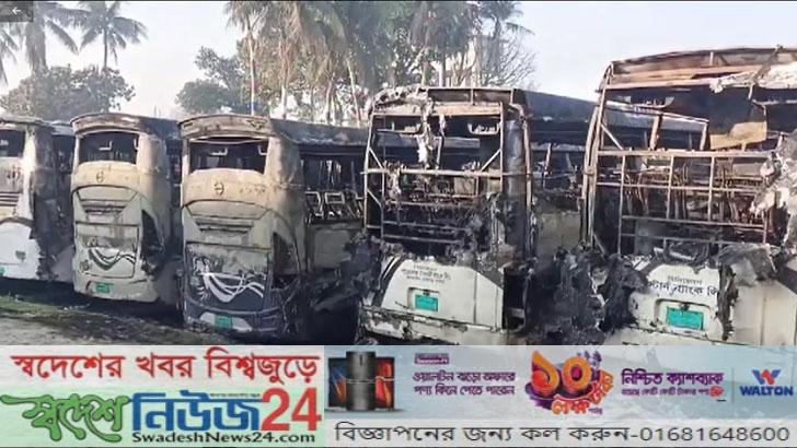 আগুনে পুড়ল সাজ্জাদ-রুবেলের ১২ বাস 5 Agunay purlo sajjad liton ere 12 bus